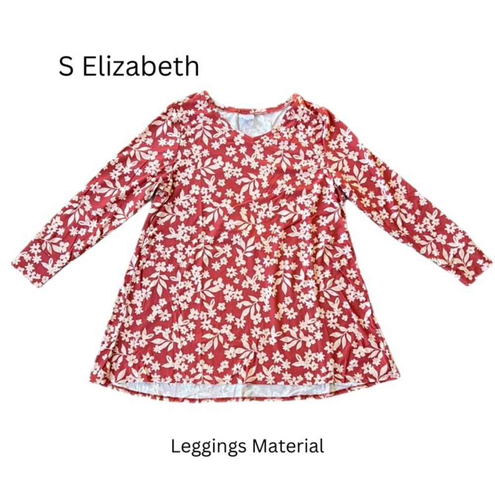 LuLaRoe Women's Long Sleeve Red Floral Top
